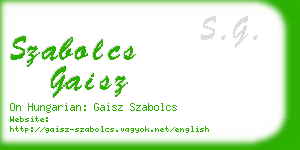 szabolcs gaisz business card
